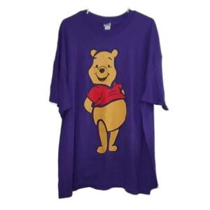 Winnie The Pooh Women's Shirt Plus Sized Brazos Purple 100% Cotton 4X